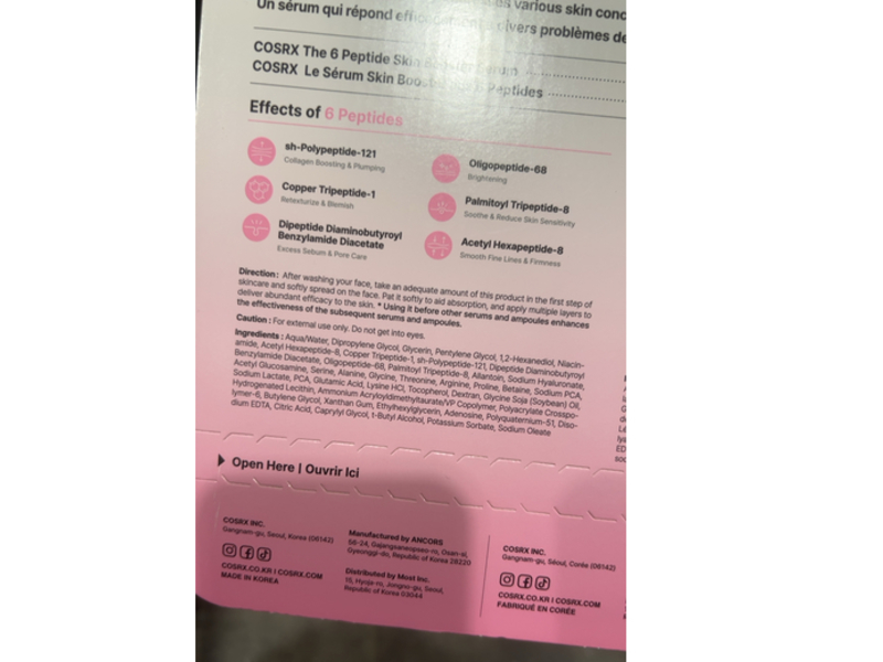 Cosrx The 6 Peptide Skin Booster Serum Set, Hyaluronic Acid + Nag + Amino Acids