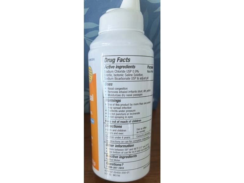 Equate Sterile Saline Nasal Mist, 4.5 oz/127 g