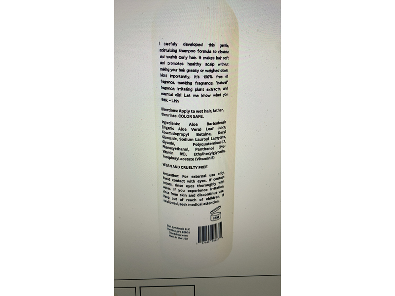 Cloudd Curl Nourishing Healthy Hair Shampoo, 8 oz/240 mL