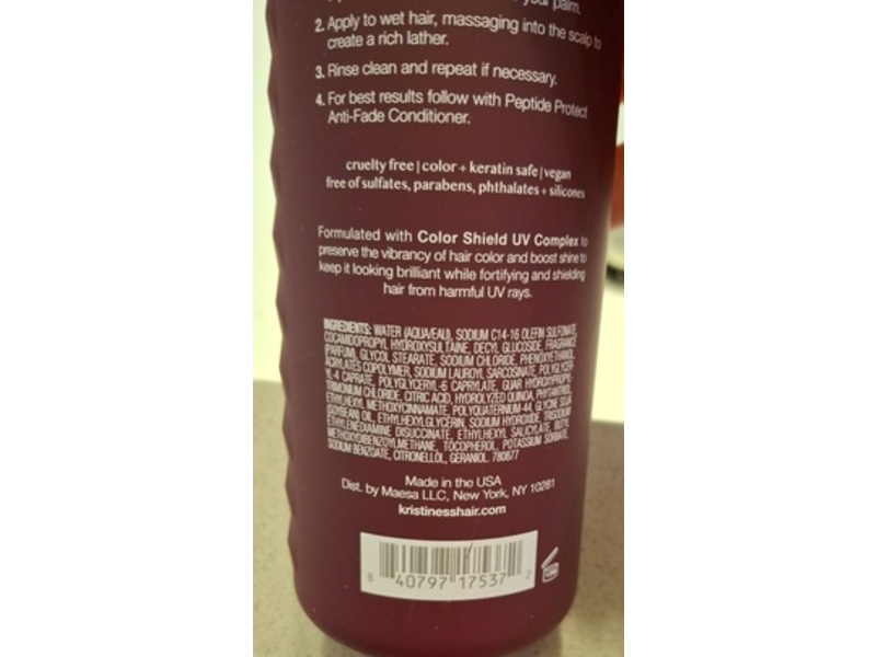 Kristin Ess+ Anti-Fade Shampoo, Peptide Protect, 10 fl oz/296 mL