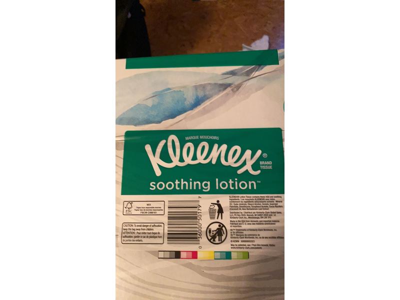 Kleenex Soothing Lotion Facial Tissues, Aloe & Vitamin E, 110 Count, 4 Boxes