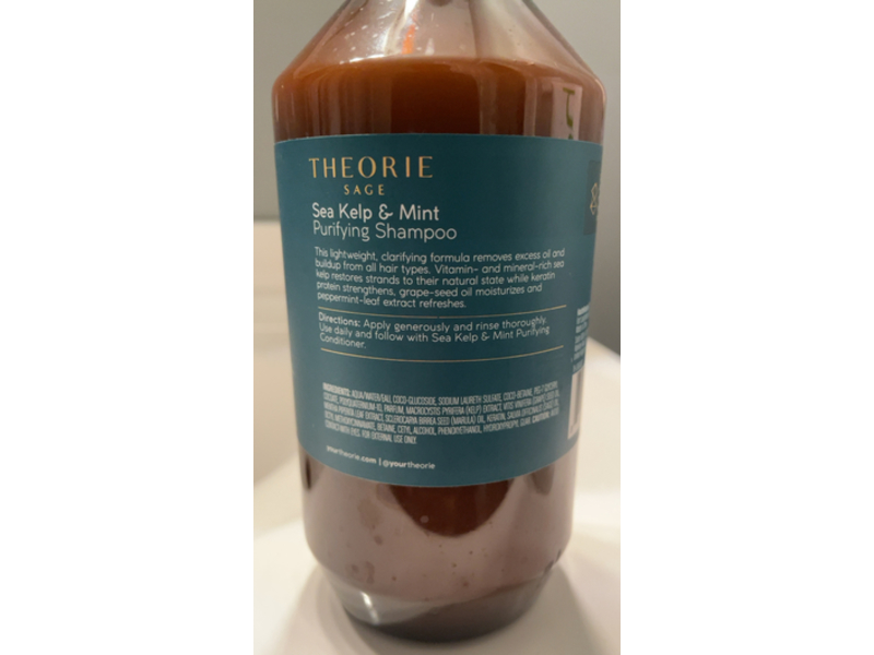Theorie Sage Purifying Shampoo, Sea Kelp & Mint, 13.5 fl oz/400 mL