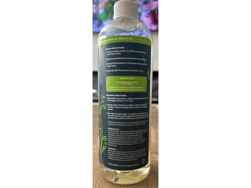 Puracy Everyday Surface Cleaner Concentrate , Organic Lemongrass, 16 fl oz/473 mL