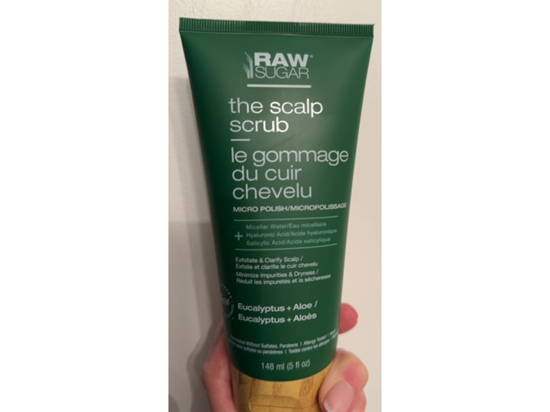 Raw Sugar Scalp Scrub Micro Polish, Eucalyptus + Aloe, 5 fl oz/148 mL