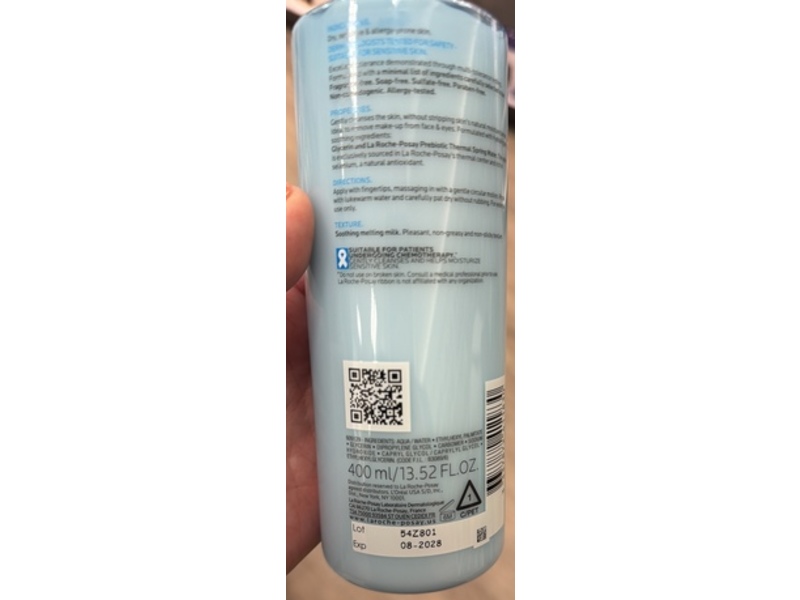 La Roche-Posay Moisturizing Milky Cleanser, 13.52 fl oz/400 mL