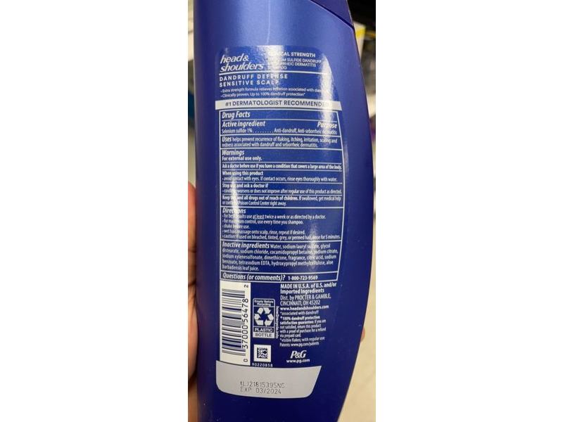 Head & Shoulder Selenium Sulfide Dandruff & Sedorrheic Dermatitis Shampoo, Aloe, 13.5 fl oz/400 mL