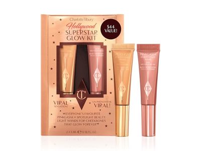 Charlotte Tilbury Hollywood Superstar Glow Kit, Pinkgasm & Spotlight, 0.16 fl oz/5 mL, Pack Of 2