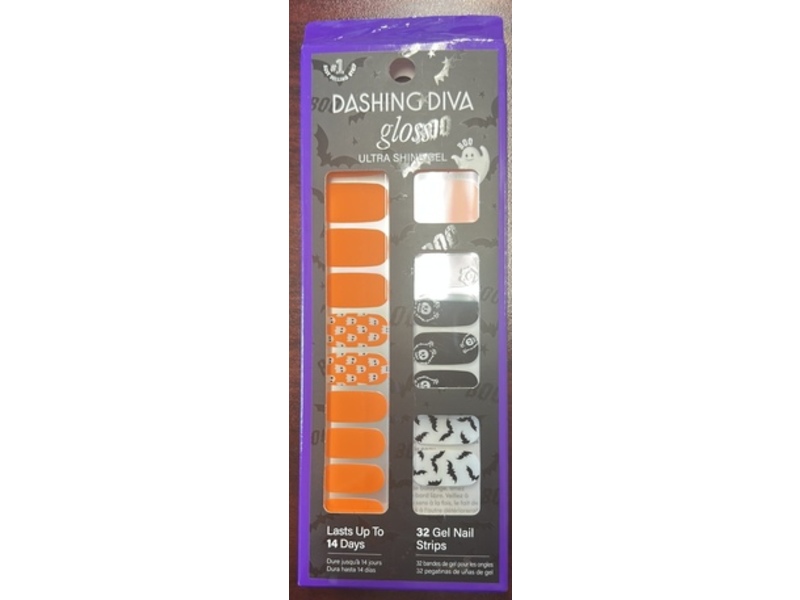 Dashing Diva Gloss Nail Strips, Orange You Scared, Count 32