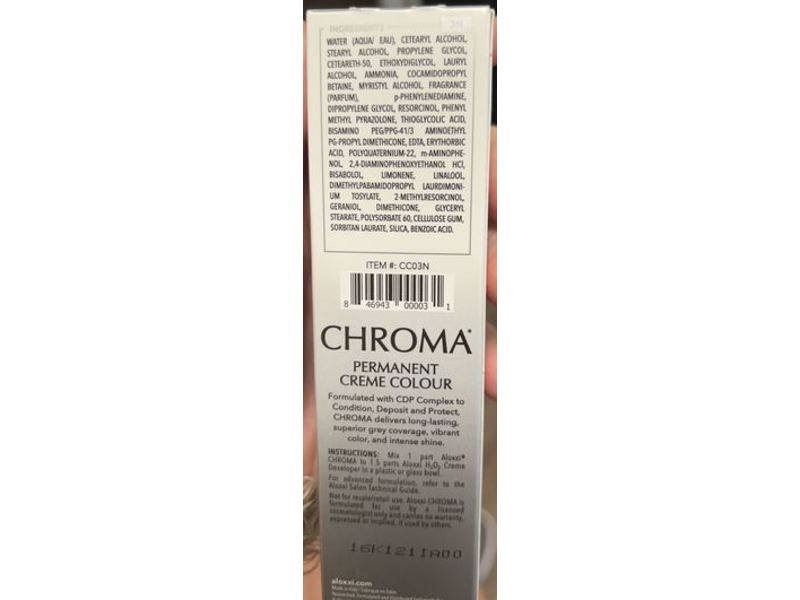 Aloxxi Chroma Permanent Cream Colour, 3N, 2 oz/60 g