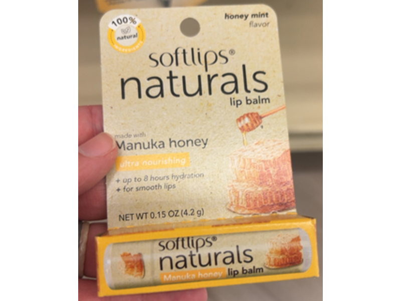 Softlips Naturals Manuka Honey Lip Balm, Honey Mint, 0.15 oz/4.2 g, Pack of 3