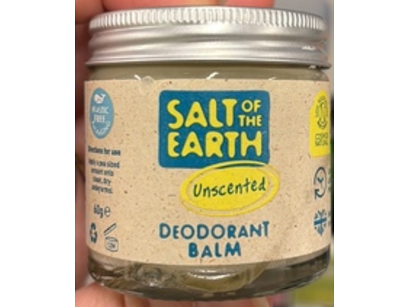 Salt Of The Earth Deodorant Balm, Unscented, 60 g