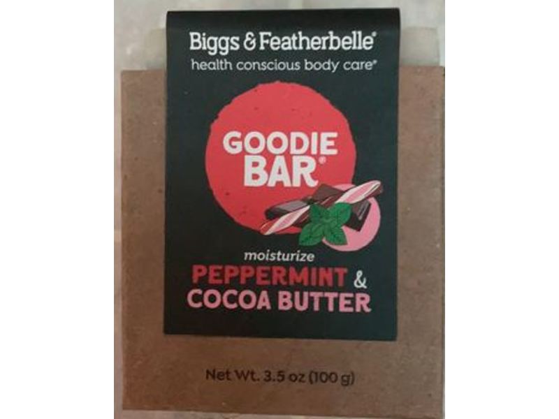 Biggs & Featherbelle Goodie Bar Soap, Peppermint & Cocoa Butter, 3.5 oz/100 g
