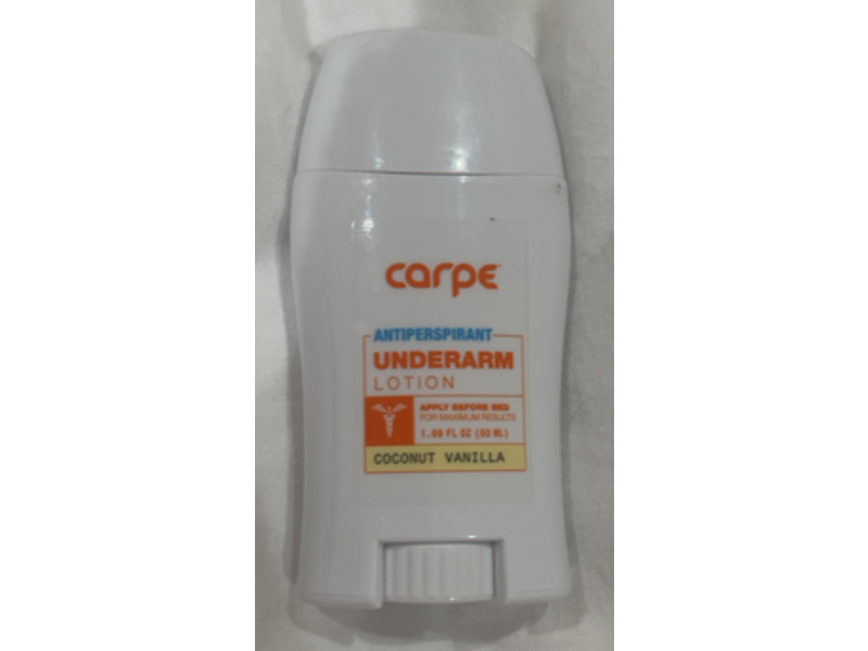 Carpe Antiperspirant Underarm Lotion, Coconut Vanilla, 1.69 fl oz/50 mL