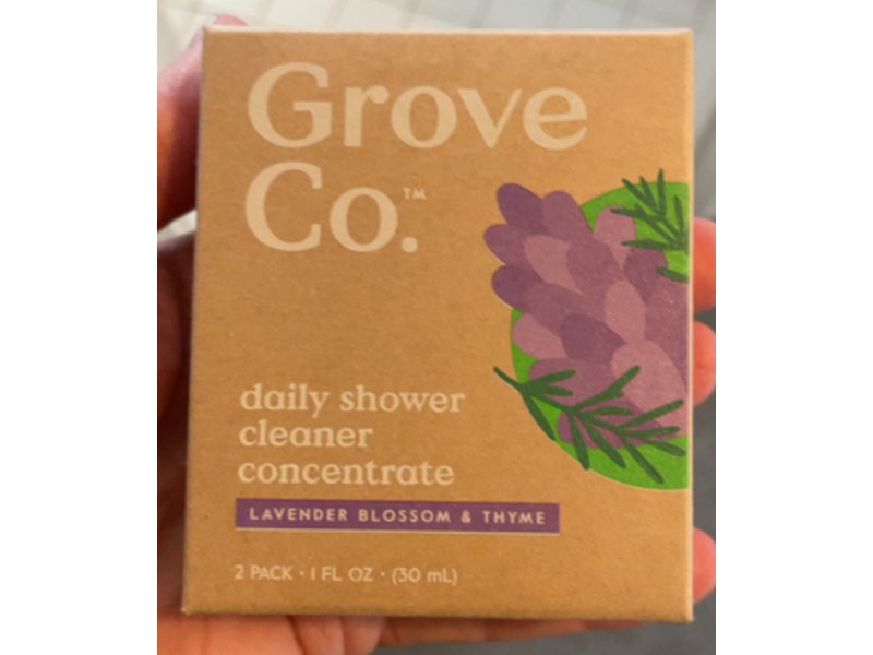 Grove Co. Daily Shower Cleaner Concentrate, Lavender Blossom & Thyme, 1 fl oz/30 mL, Pack Of 6