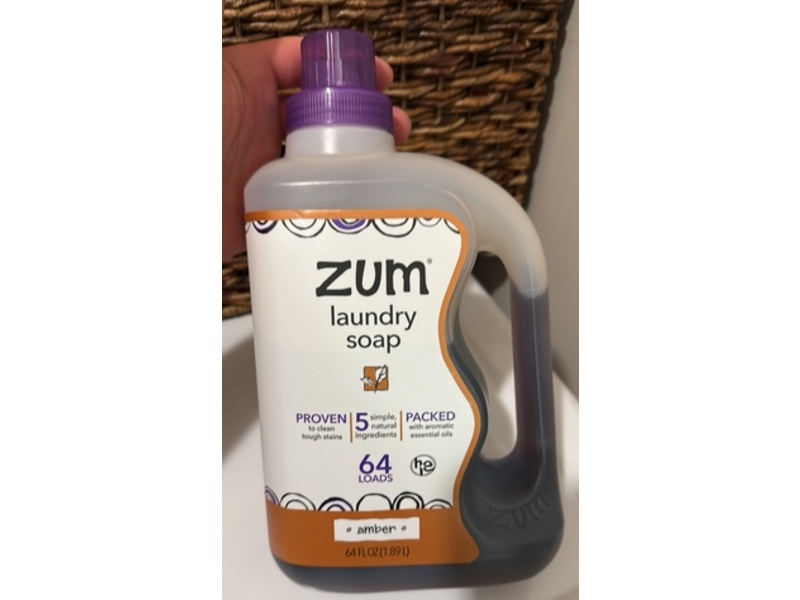 Zum Laundry Soap, Amber, 64 Loads, 64 fl oz/1.89 L