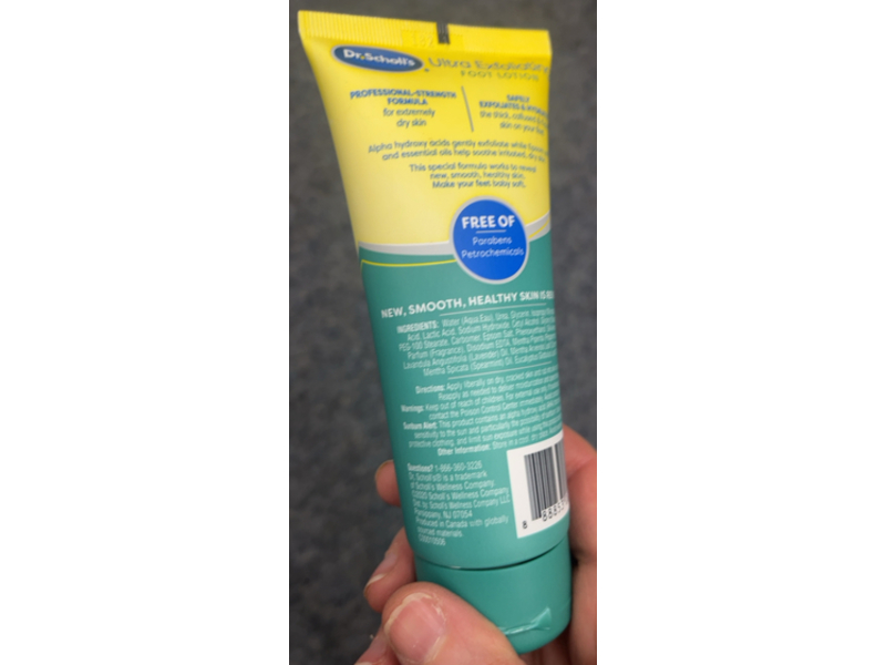 Dr. Scholl's Ultra Exfoliating Foot Lotion, Urea, 3.5 fl oz/103 mL