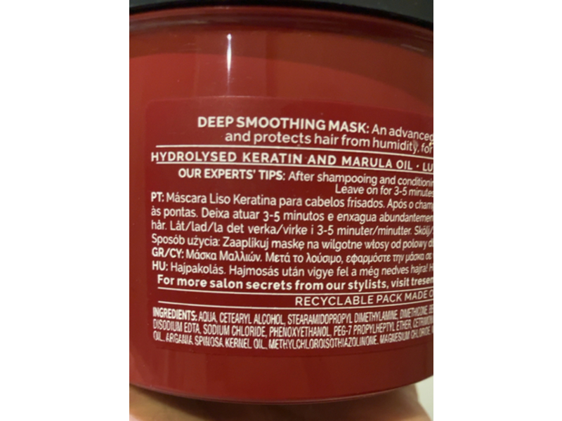 Tresemme Keratin Smooth Deep Smoothing Mask, Hydrolysed Keratin, 440 mL