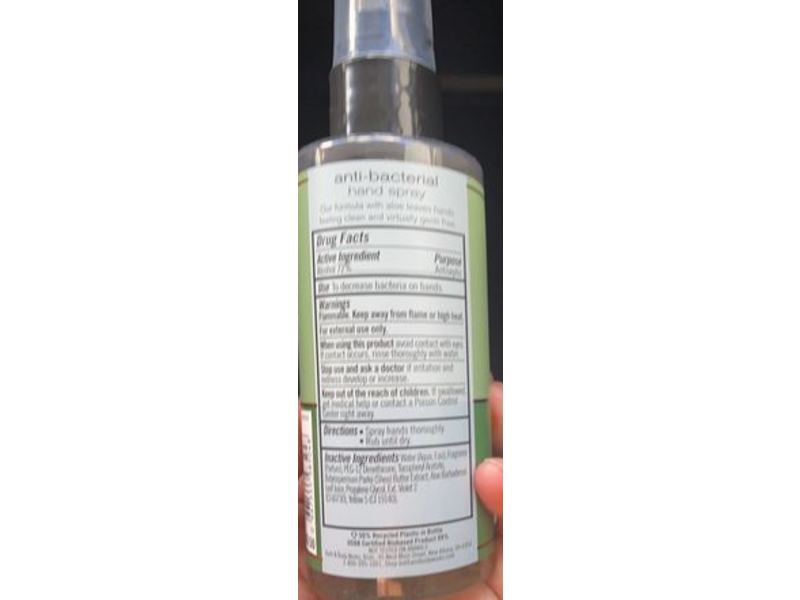 Bath & Body Works Anti-Bacterial Hand Spray, Eucalyptus + Spearmint, 3 fl oz/88 mL