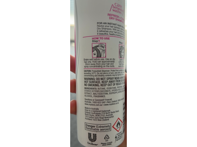 Dove Refresh+Care Dry Shampoo, 250 mL