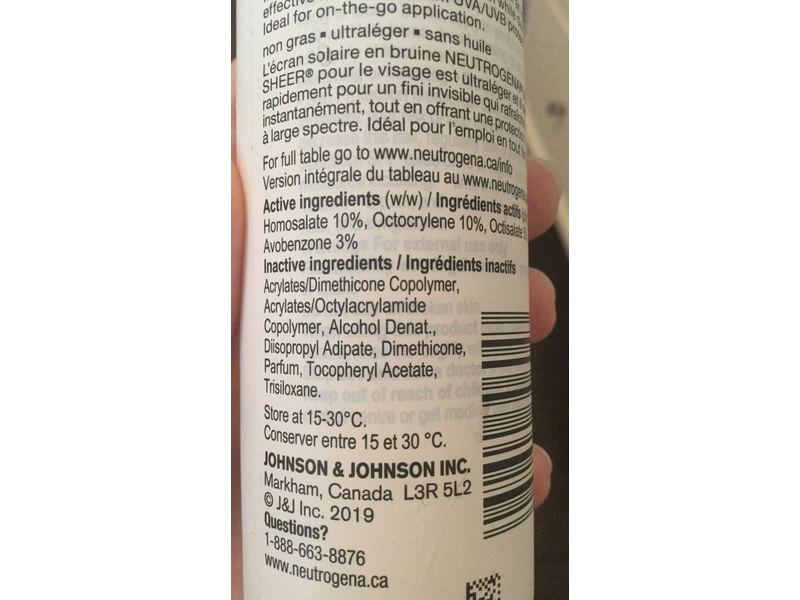 Neutrogena Ultra Sheer Face Mist Sunscreen, Spf 50, 100 mL