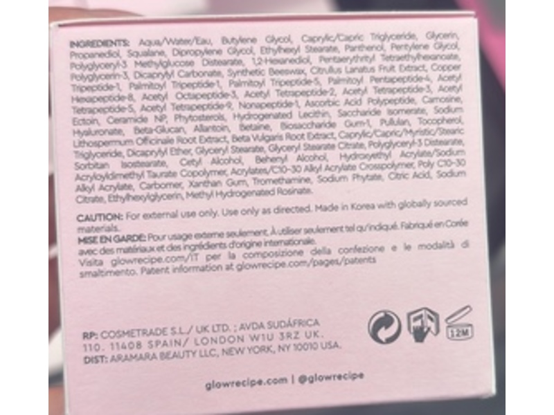 Glow Recipe Watermelon Milk Peptide Glow Cushion Cream, 1.7 fl oz/50 mL