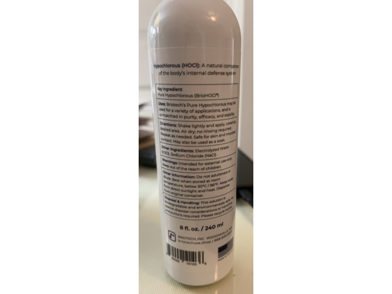 Briotech Pure Hypochlorous, 8 fl oz/240 mL