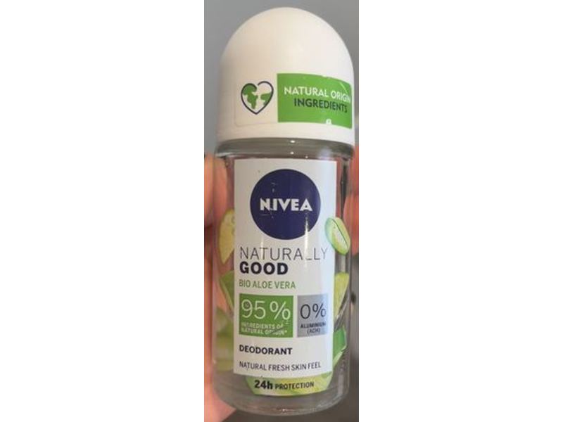 Nivea Naturally Good Rolll On Deodorant, Bio Aloe Vera, 50 mL