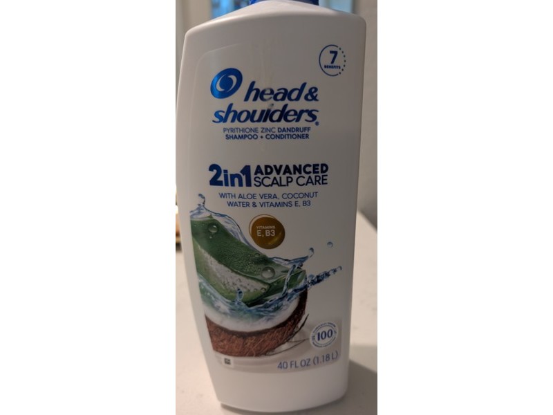 Head & Shoulders 2-In-1 Advanced Scalp Care Shampoo + Conditioner, Aloe Vera + Coconut Water + Vitamins & B3, 40 fl oz/1.18 L