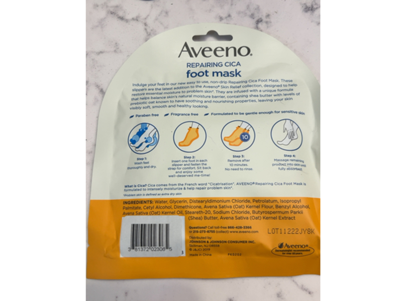 Aveeno Repairing Cica Foot Mask,