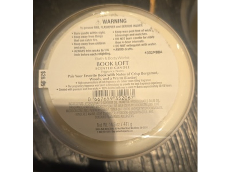 Bath And Body Works Fragranced Soy Wax Blend Candle, Book Loft, 14.5 fl oz/411 g