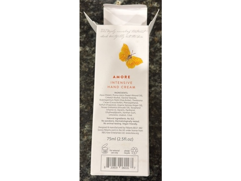 Royal Botanic Gardens Intensive Hand Cream, Amore, 2.5 fl oz/75 mL