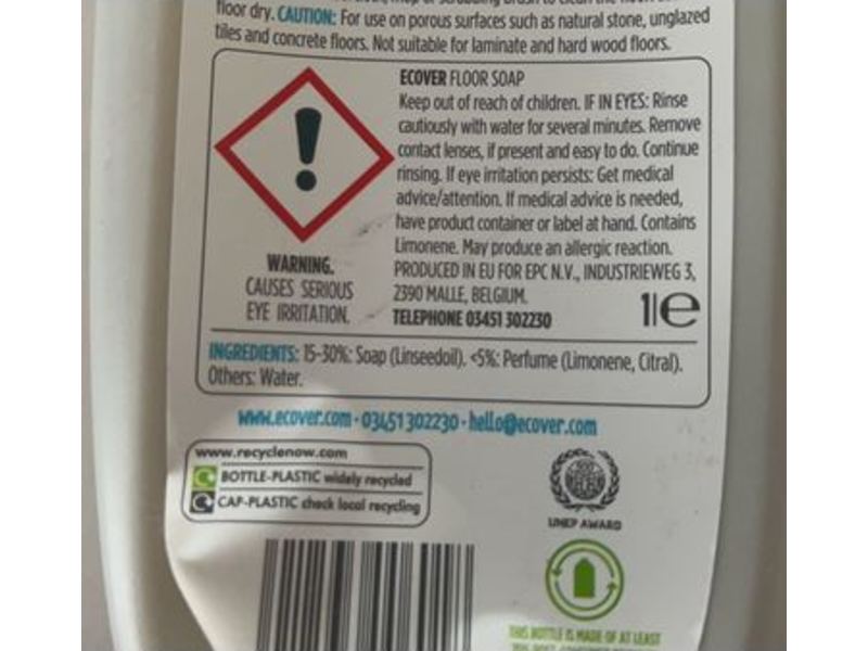 Ecover Floor Soap, 1 L