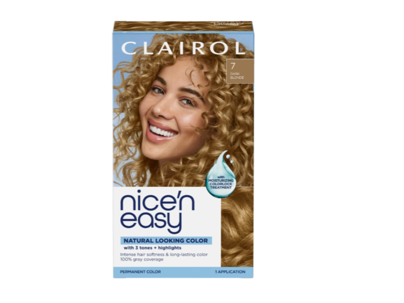 Clairol Nice'n Easy 3 Tones+Highlights Permanent Hair Color, 7 Dark Blonde, 1 Application, Pack Of 3