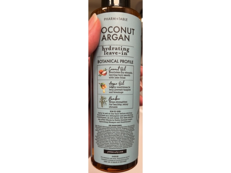 Pharm To Table Hydrating Leave-In Conditioner, Coconut Argan, 237 mL