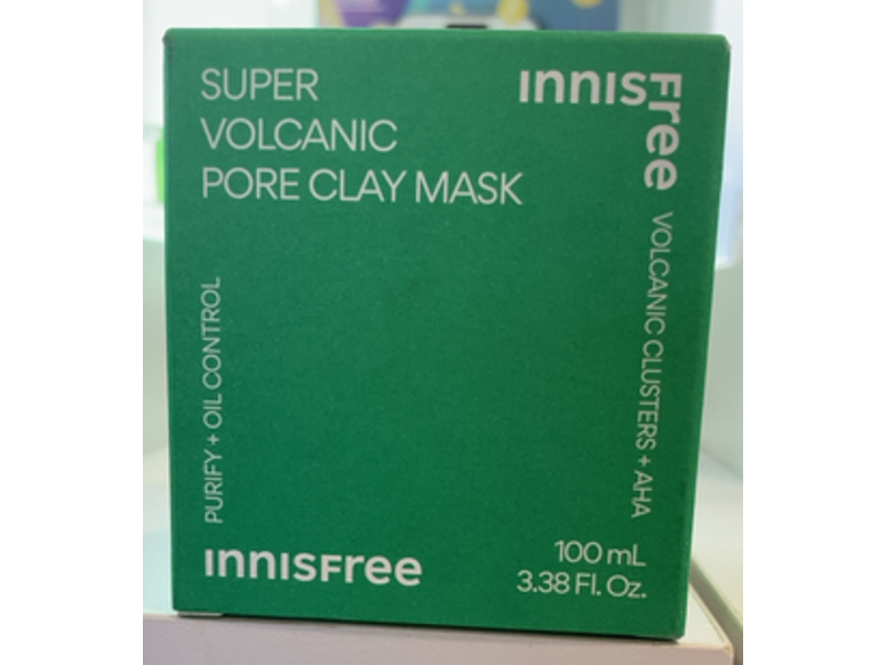 Innisfree Super Volcanic Pore Clay Mask, Volcanic Clusters + Aha, 3.38 fl oz/100 mL