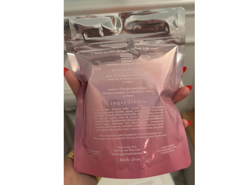Agent Nateur Holi Bath Rose Infused Calming Coconut Milk Bath, 8.8 oz/250 g
