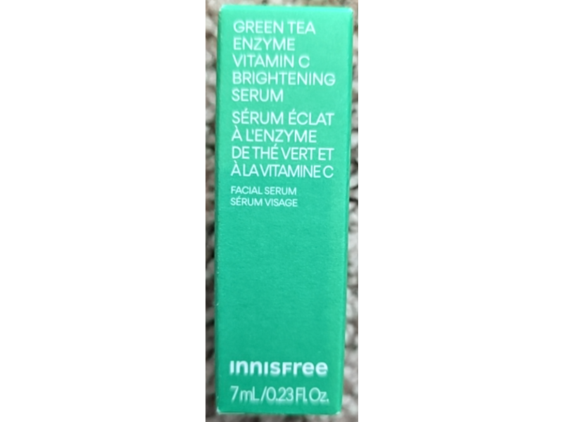 Innisfree Enzyme Brightening Facial Serum, Green Tea + Vitamin C, 0.23 fl oz/7 mL