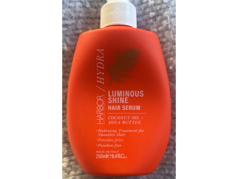 Harbor Hydra Luminous Shine Hair Serum, Coconut Oil + Shea Butter, 8.4 fl oz/250 mL
