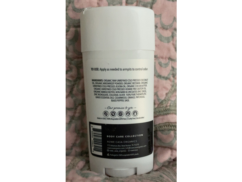 Rowe Casa All Natural Deodorant, Cedarwood + Patchouli, 2.75 oz/81 mL