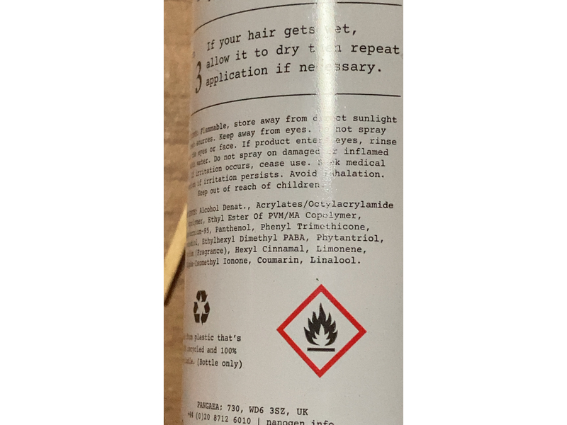 Nanogen Hair Fibre Wind & Rain Resistant Locking Spray, 3.4 fl oz/100 mL