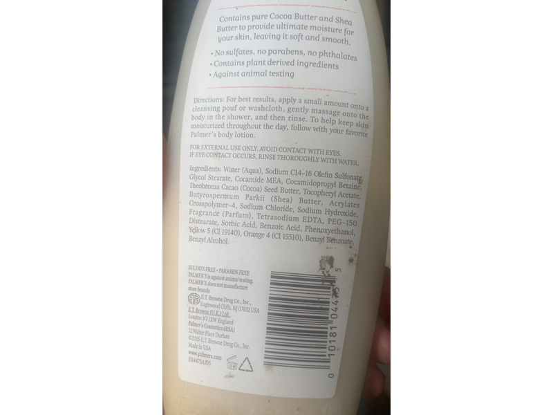 Palmer's Cocoa Butter Formula Moisturizing Body Wash, Cocoa Cream Scent, 13.5 fl oz/400 mL