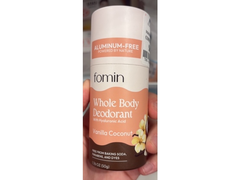Fomin Whole Body Deodorant, Vanilla Coconut, 1.76 oz/50 g