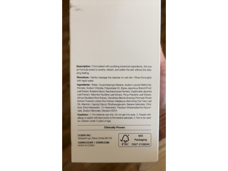 Cosrx Low pH Good Morning Gel Cleanser, Sensitive Skin, 13.52 fl oz/400 mL