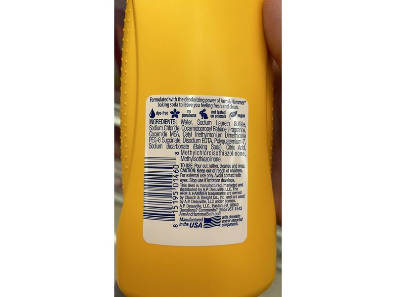 Arm & Hammer Ultra Max 3 In 1 Body Wash, Shampoo, Conditioner, Cool Water, 22.5 fl oz/655 mL