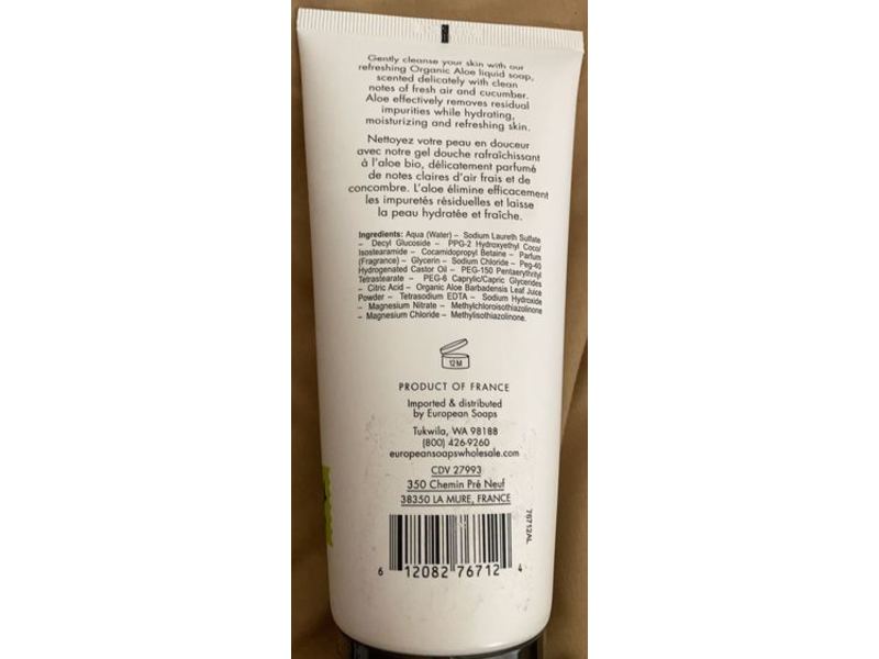 Pre De Provence Shower Gel, Aloe, 6.7 oz/200 mL