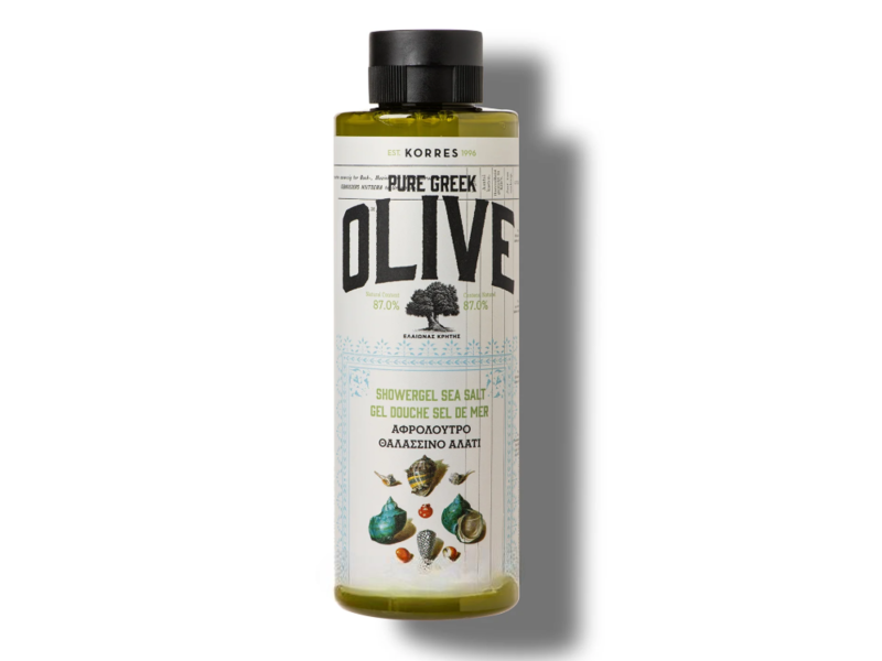 Korres Pure Greek Olive Shower Gel, Sea Salt, 1.35 fl oz/40 mL