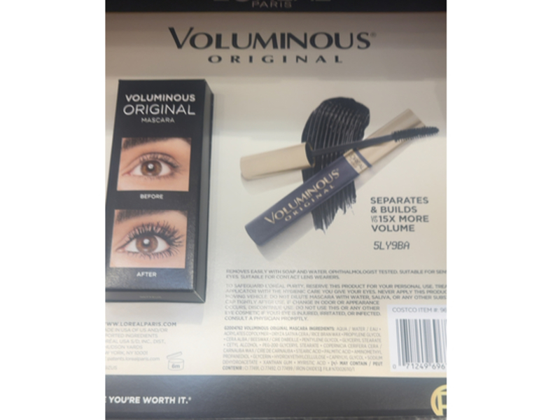L'Oreal Paris Voluminous Original Mascara, Blakest Black, 0.28 fl oz/8 mL