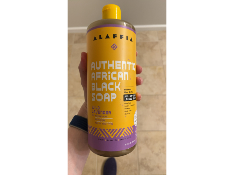 Alaffia Authentic African Black Soap, Wild Lavender, 32 fl oz