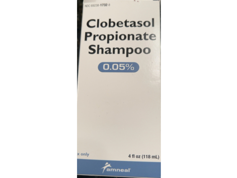 Clobetasol Propionate Shampoo, 0.05%, 4 fl oz/118 mL, Amneal (Rx)