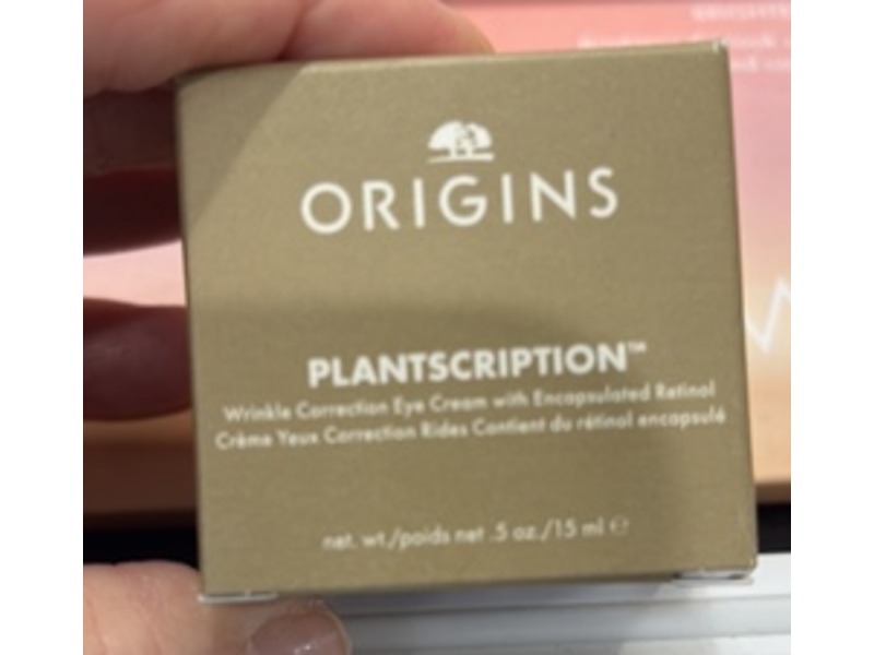 Origins Plantscription Wrinkle Correction Eye Cream, Encapsulated Retinol, 0.5 fl oz/15 mL